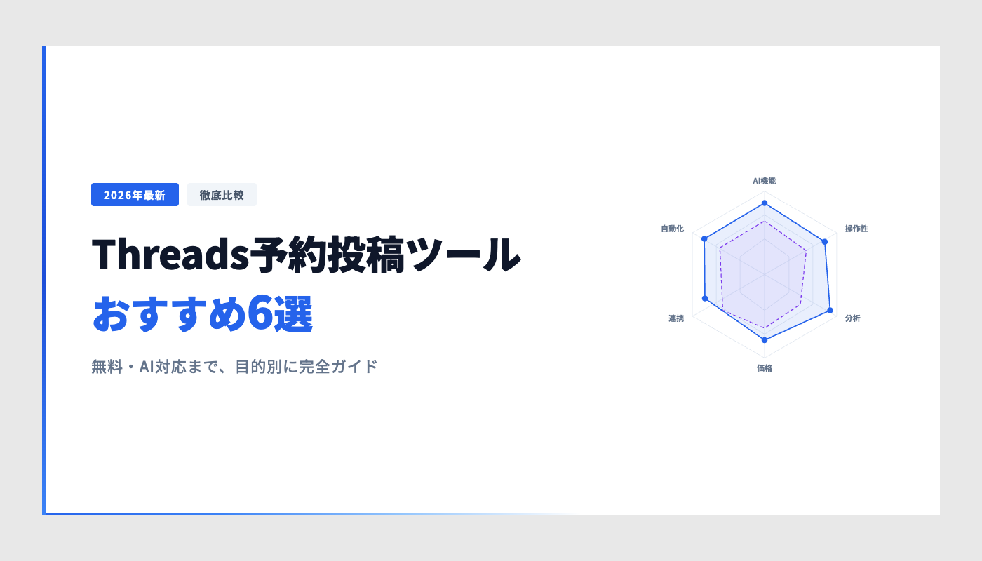 【2026年最新】Threads予約投稿ツール徹底比較｜無料・AI対応まで全5選